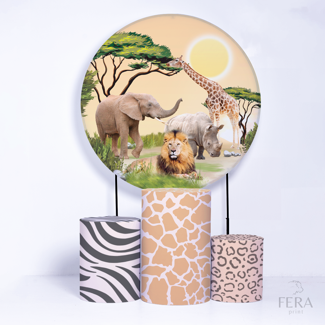 Kit Capa Cilindros + Capa Painel Safari Savana Sublimado