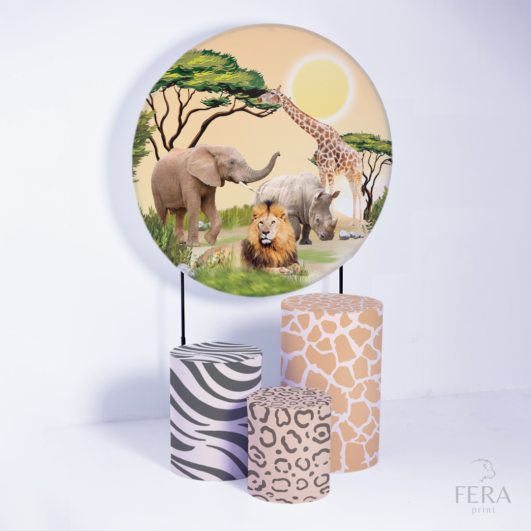 Kit Capa Cilindros + Capa Painel Safari Savana Sublimado