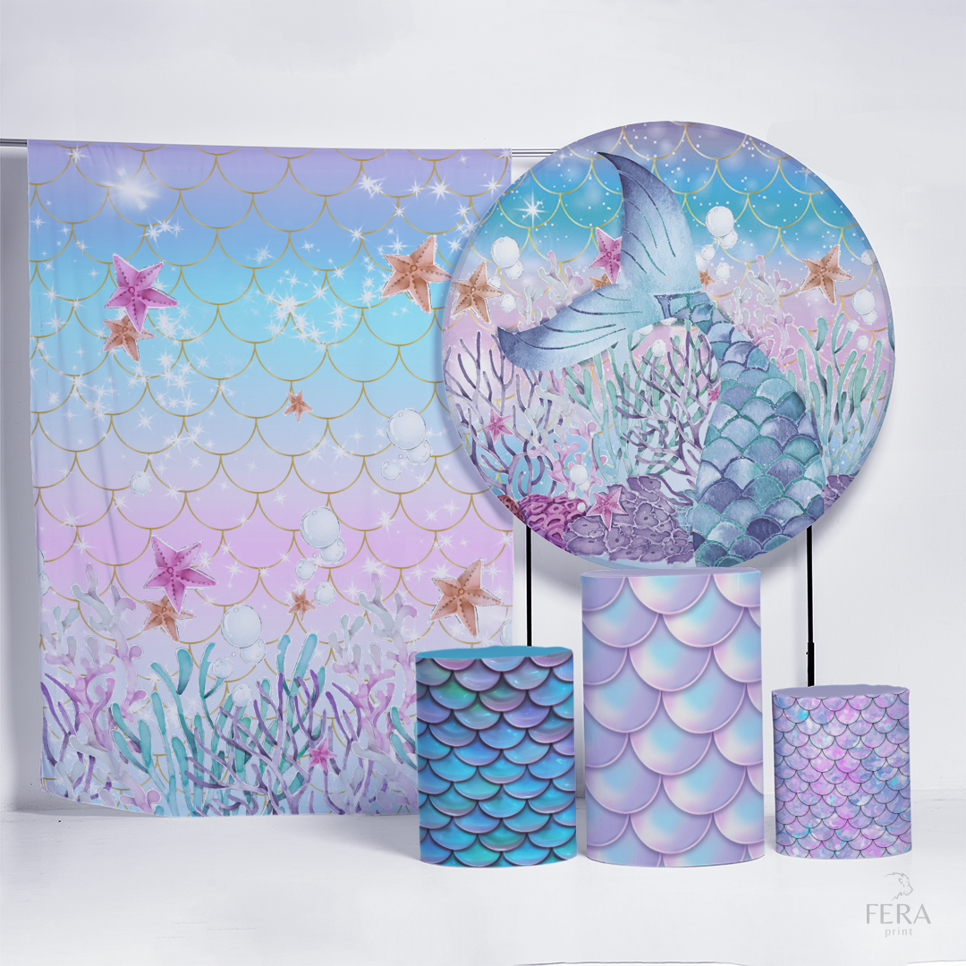 Kit Painéis + Trio Capa Cilindro Casado Sereia Sublimado