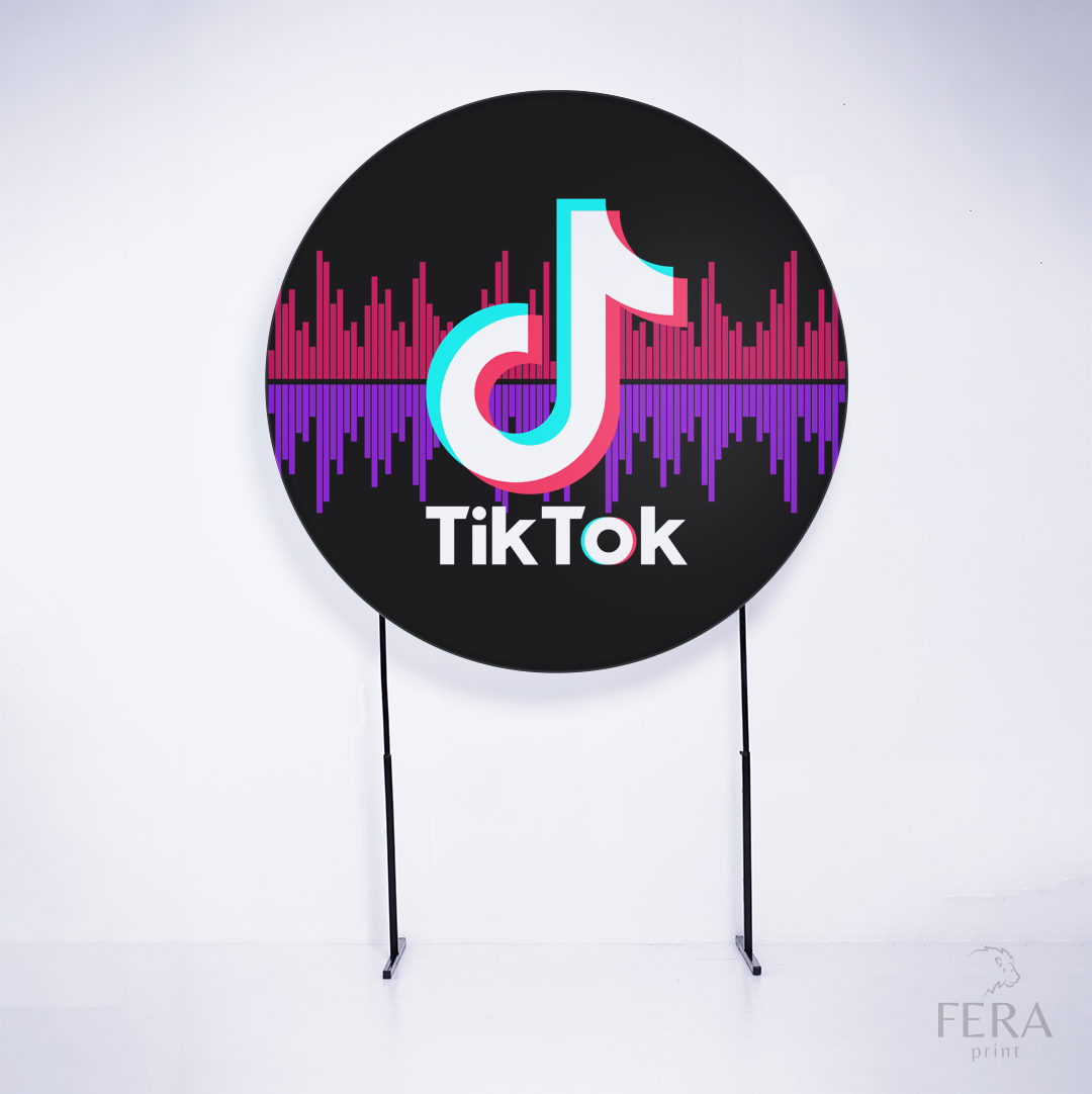 Painel Redondo Tik Ondas Sonoras Sublimado