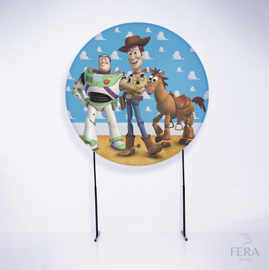 Painel Redondo Brinquedos Story Sublimado