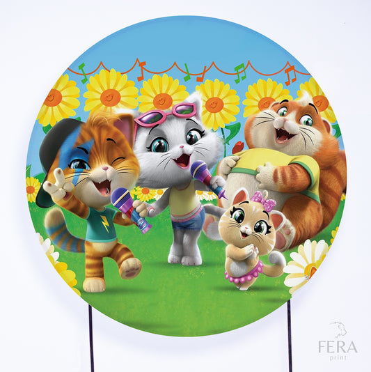 Painel Redondo Gatos Sublimado