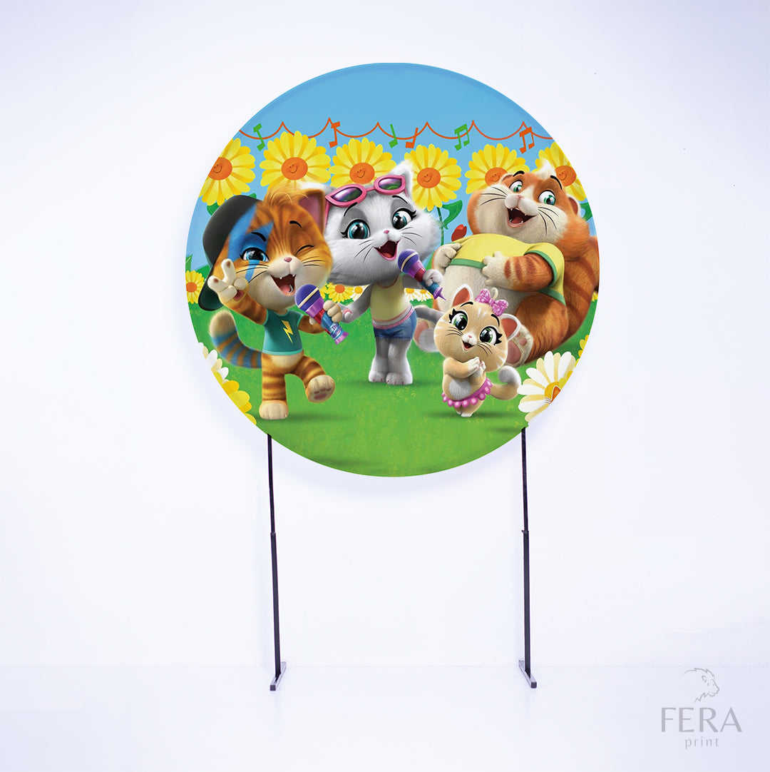Painel Redondo Gatos Sublimado