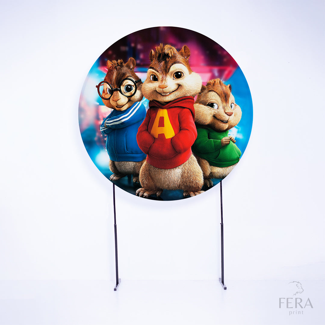 Painel Redondo Esquilos Cantores