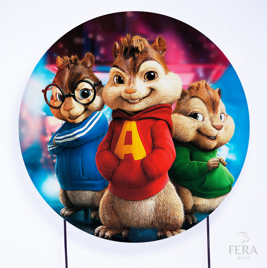 Painel Redondo Esquilos Cantores