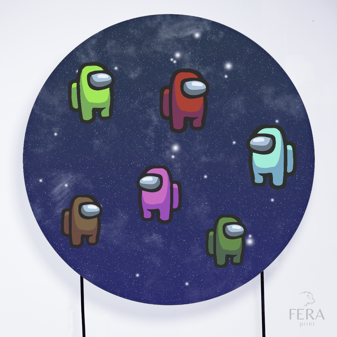 Painel Redondo Game Espacial Sublimado