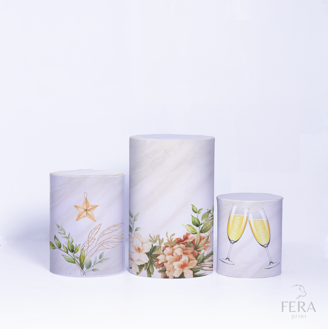 Kit Capa Cilindros + Capa Painel Ano Novo Branco Sublimado