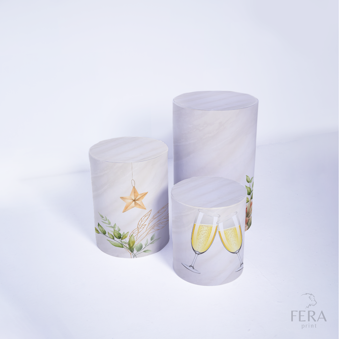 Kit Capa Cilindros + Capa Painel Ano Novo Branco Sublimado