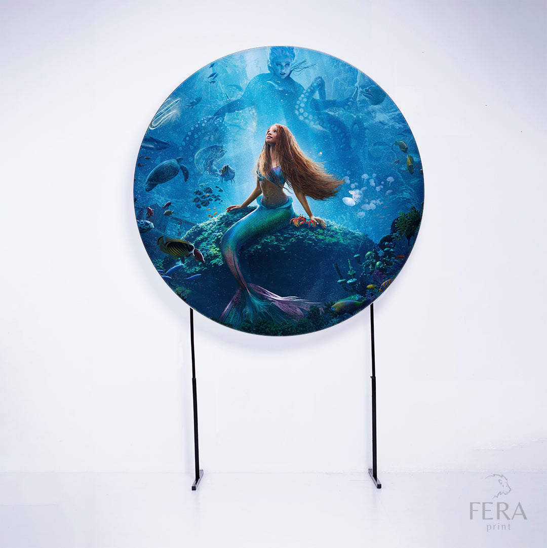 Painel Redondo Princesa Sereia Concha Sublimado