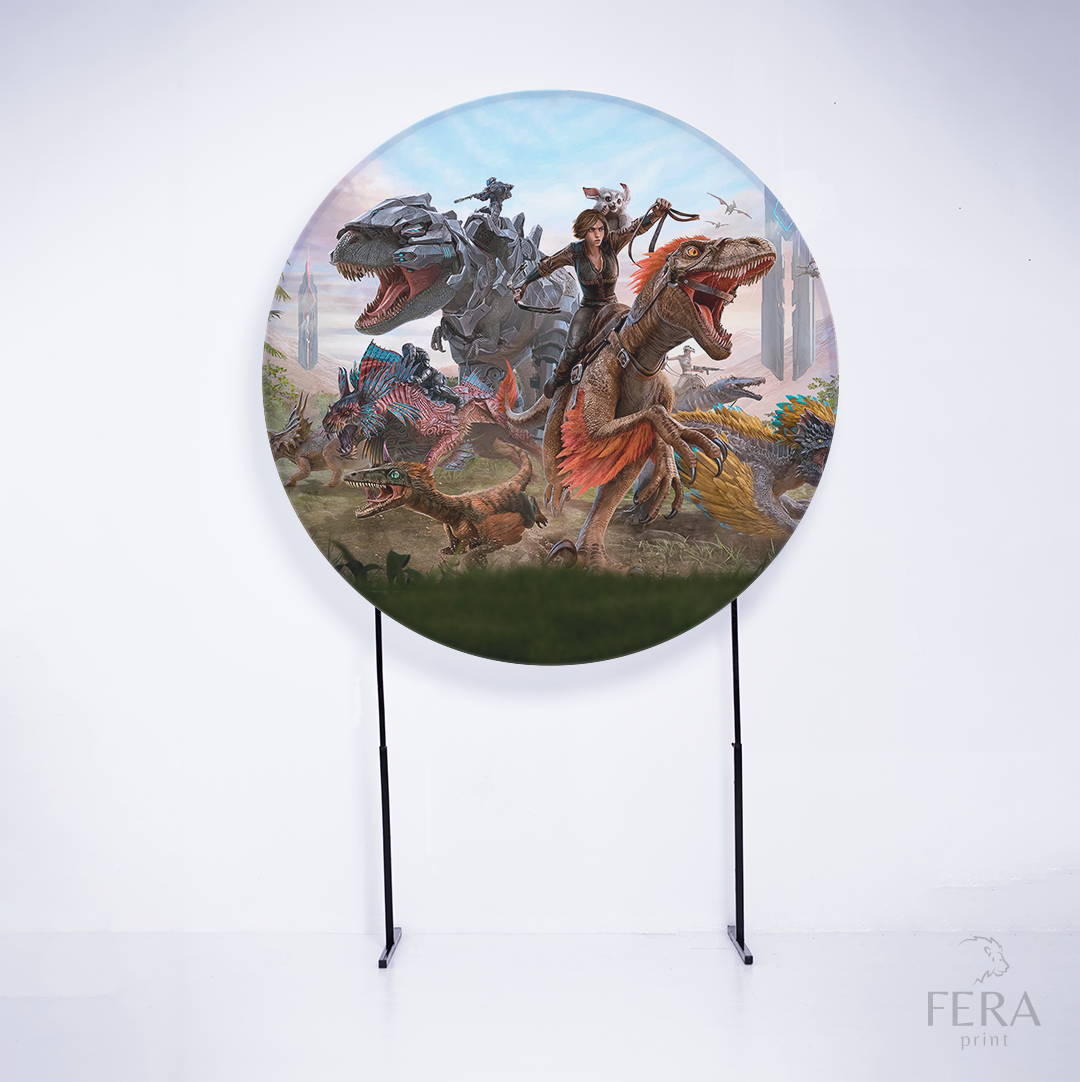 Painel Redondo Mundo ARK Sublimado