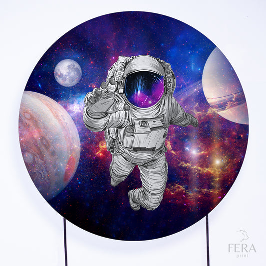 Painel Redondo Astronauta Sublimado
