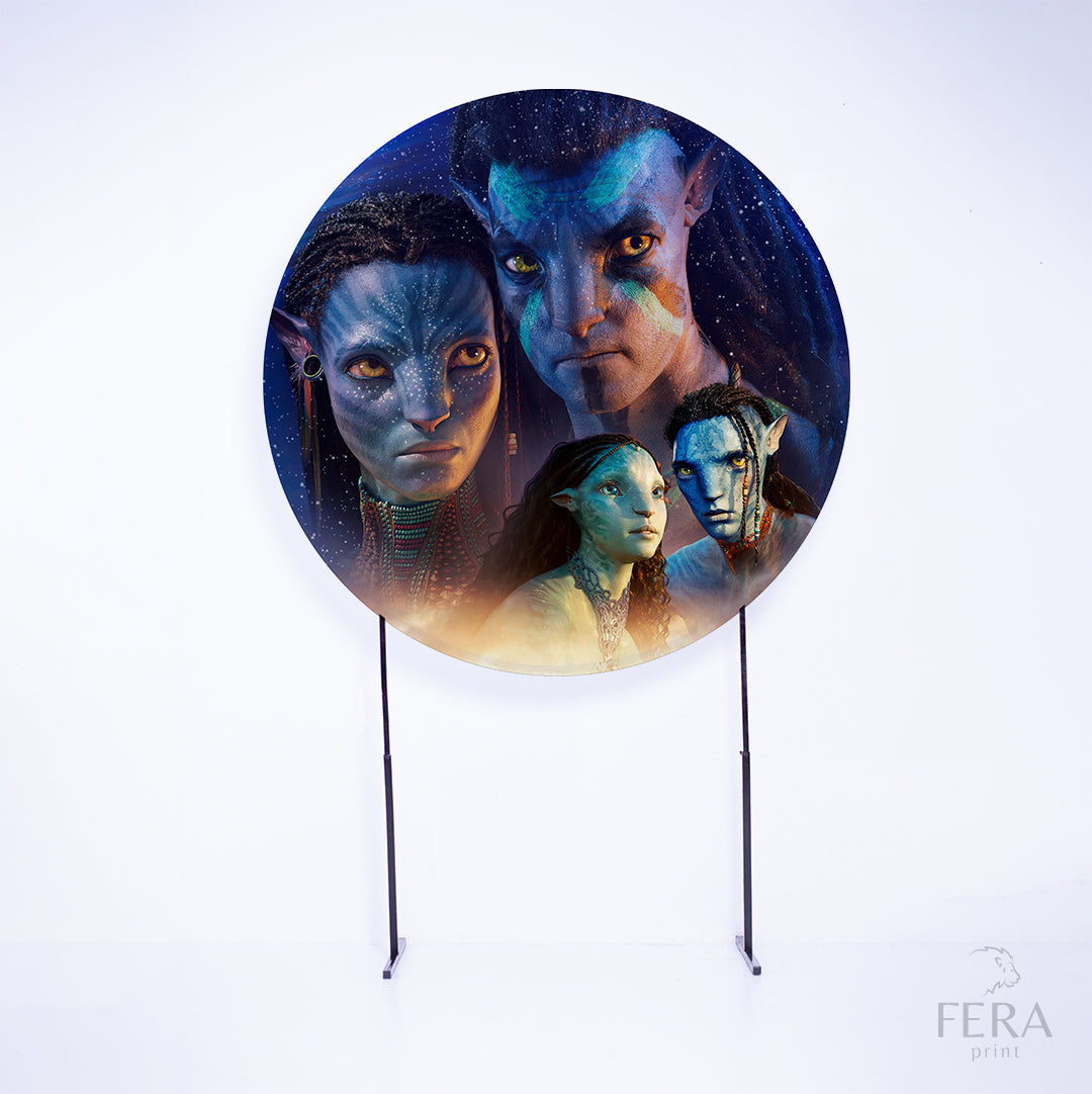 Painel Redondo Personagem Azul Sublimado