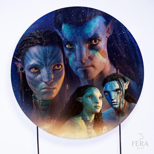 Painel Redondo Personagem Azul Sublimado