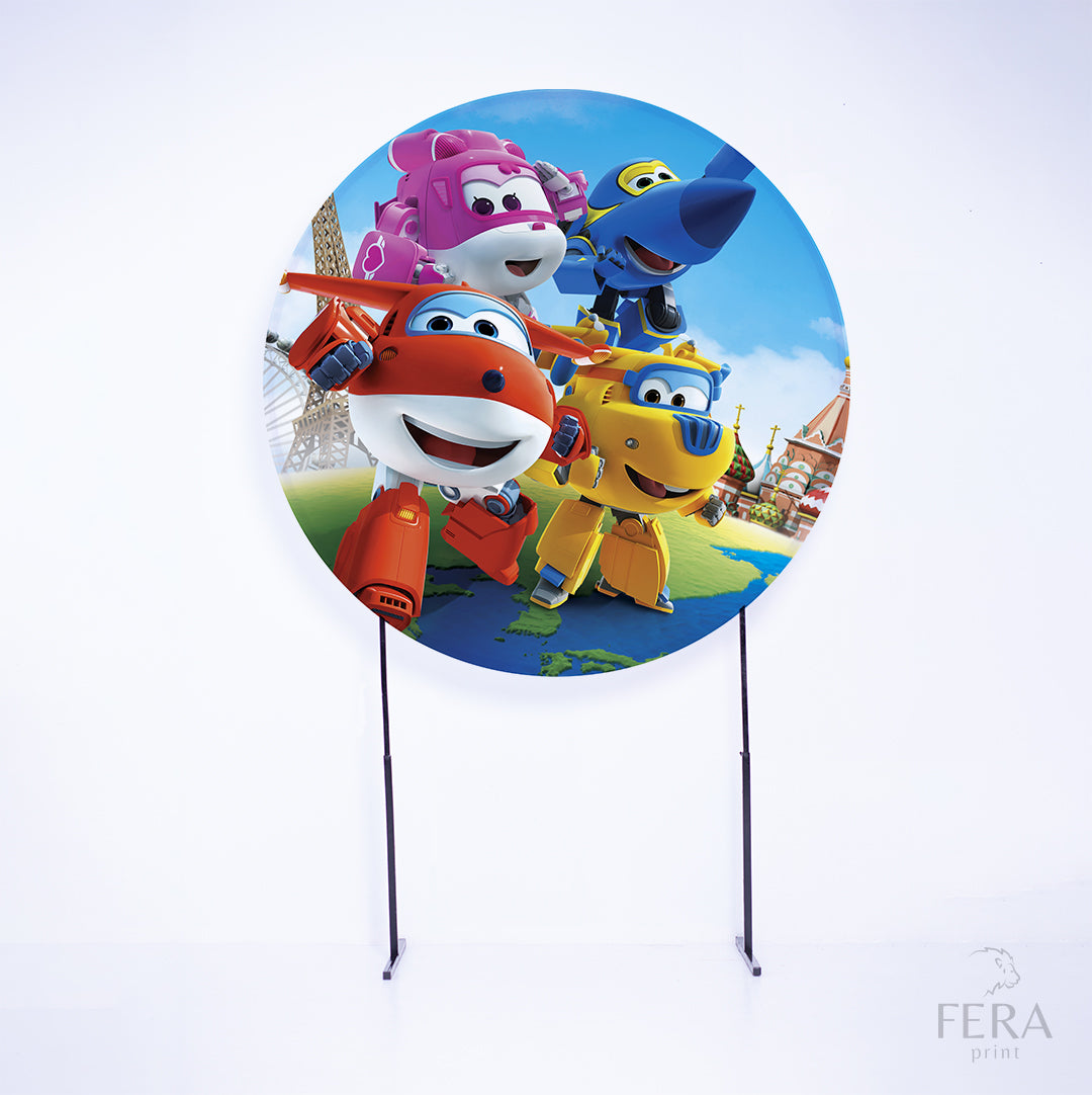 Painel Redondo Aviões Sublimado