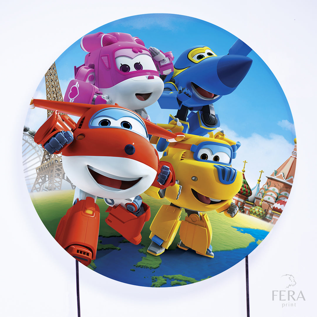 Painel Redondo Aviões Sublimado