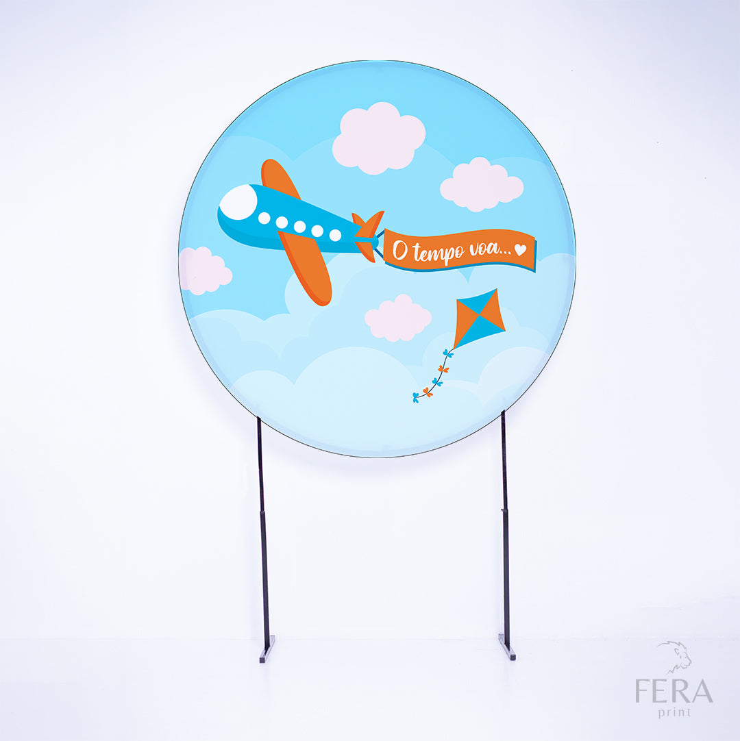 Painel Redondo Avião Sublimado