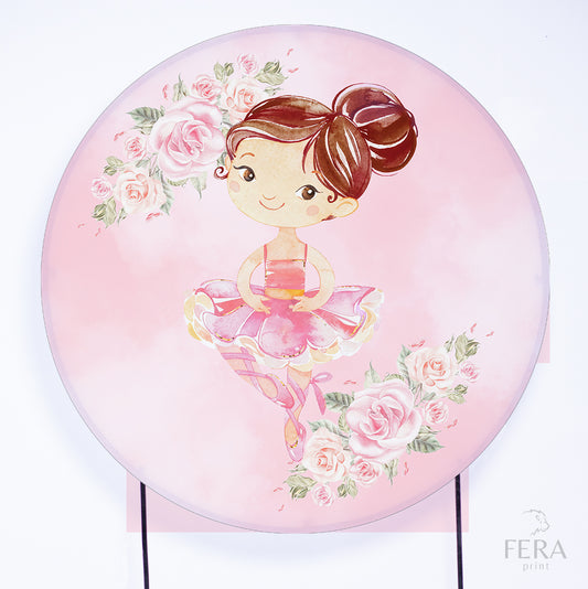 Painel Redondo Bailarina Moça Sublimado