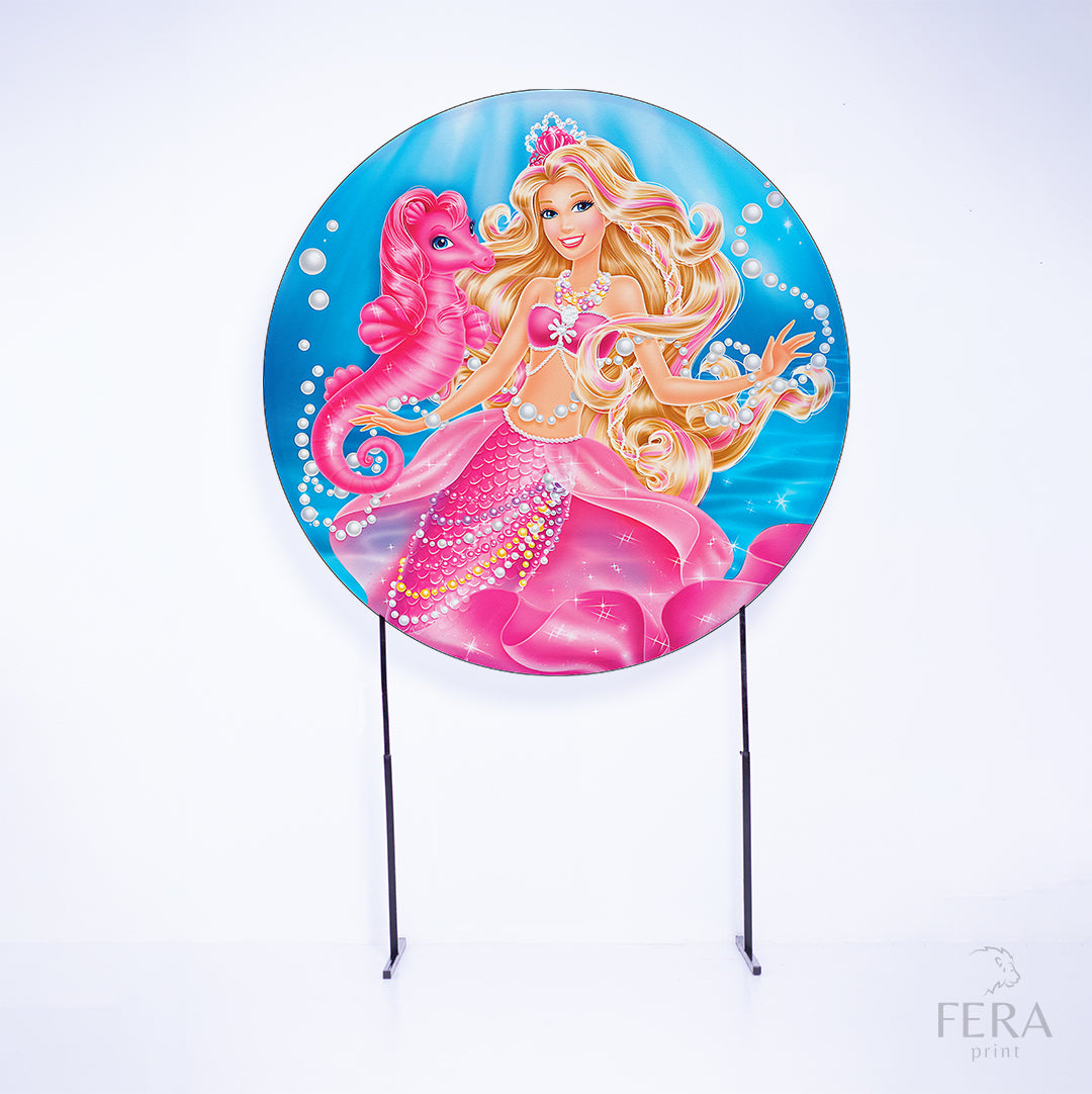 Painel Redondo Boneca Loira Sublimado