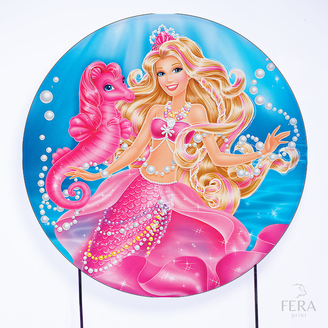 Painel Redondo Boneca Loira Sublimado