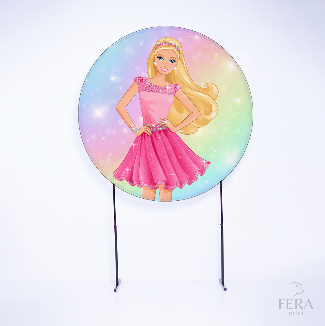 Painel Redondo Boneca Loira Sublimado