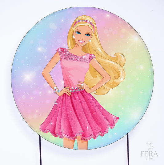 Painel Redondo Boneca Loira Sublimado