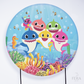 Kit Painéis + Trio Capa Cilindro Casado Bebês Tubarão Fundo Mar Sublimado