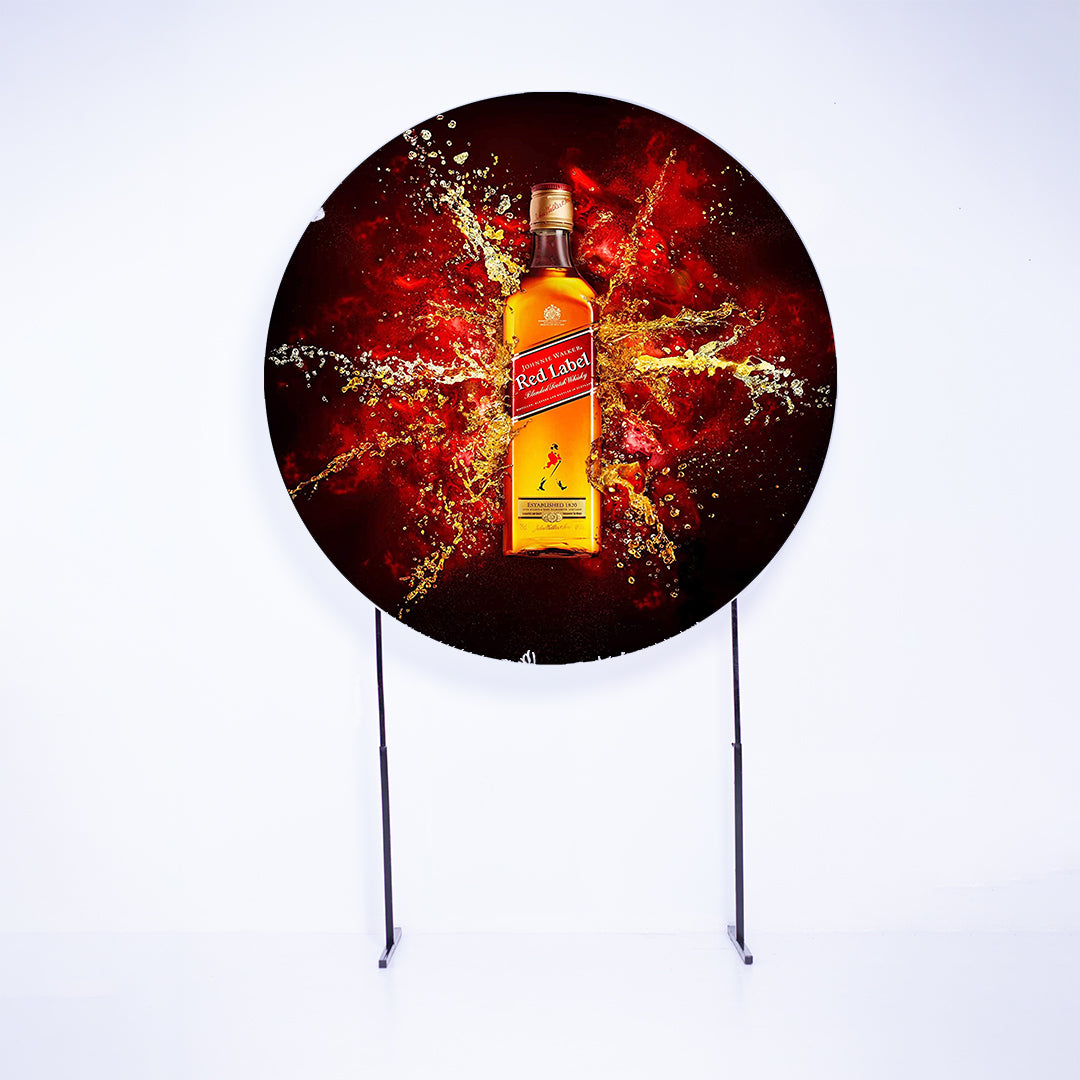 Painel Redondo Whisky Vermelho Sublimado