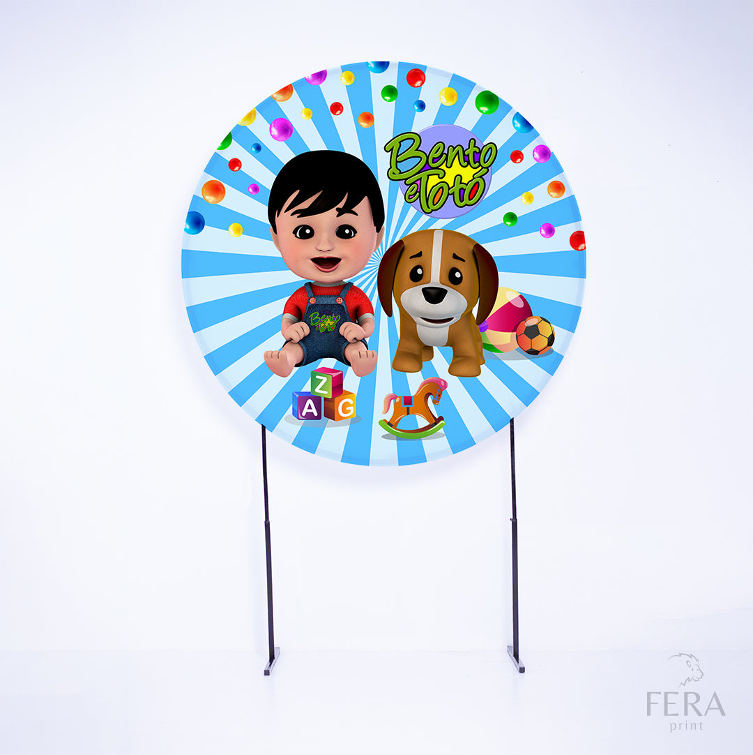 Painel Redondo Menino e o Cachorro Sublimado