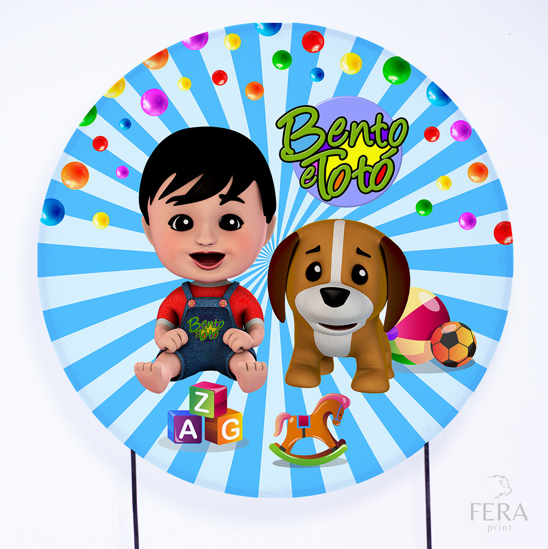 Painel Redondo Menino e o Cachorro Sublimado