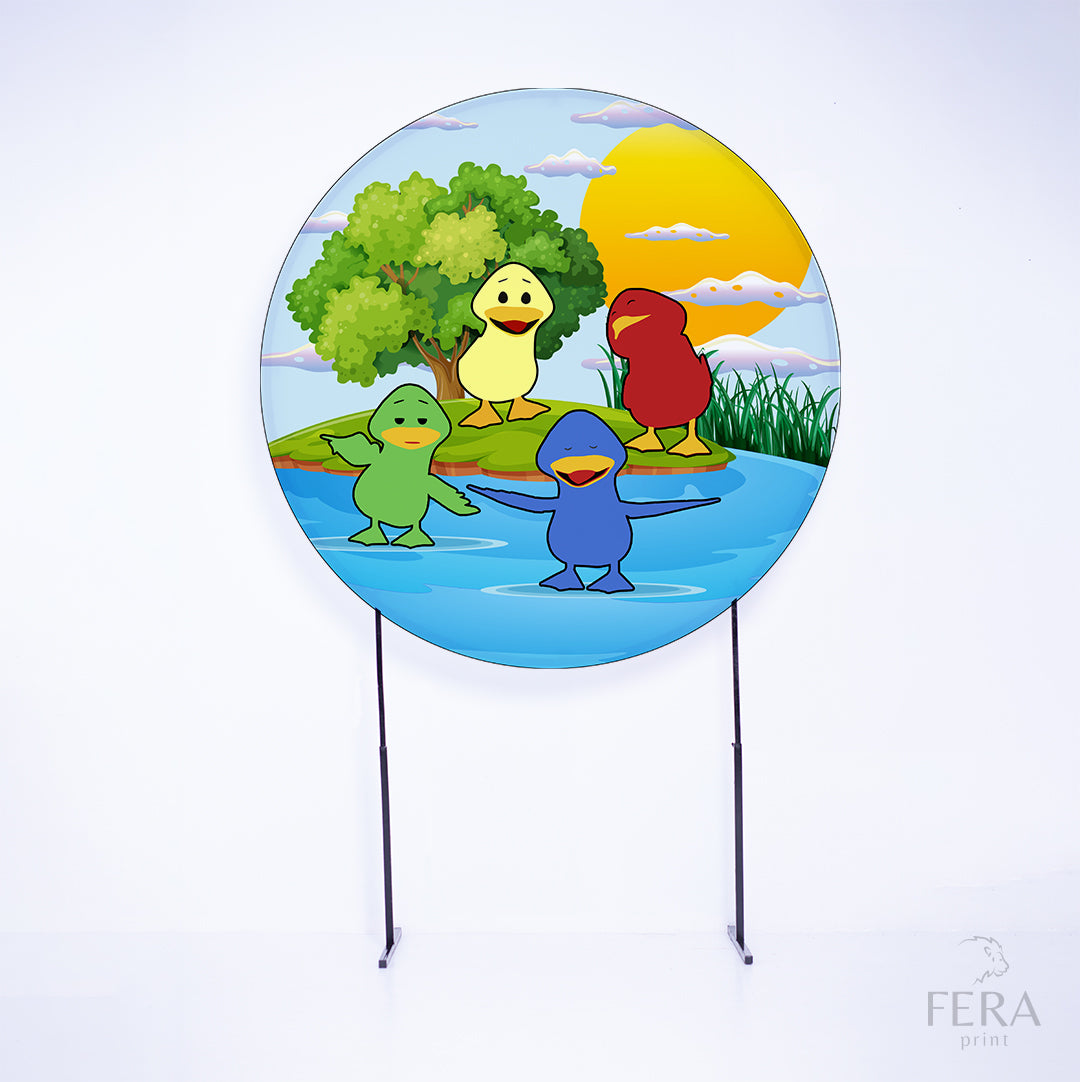 Painel Redondo Amigos Patos Sublimado