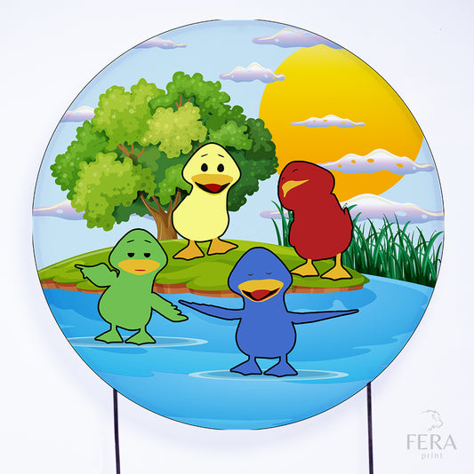 Painel Redondo Amigos Patos Sublimado