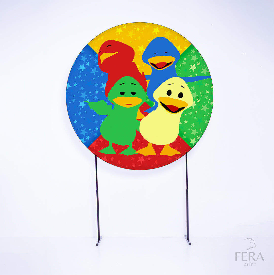 Painel Redondo Amigos Patos Sublimado