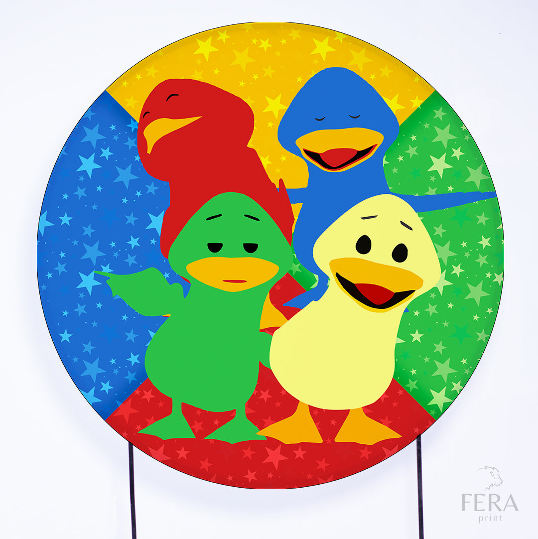 Painel Redondo Amigos Patos Sublimado