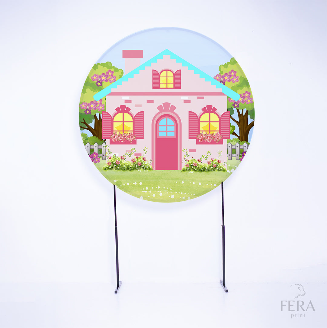 Painel Redondo Casa de Boneca Sublimado