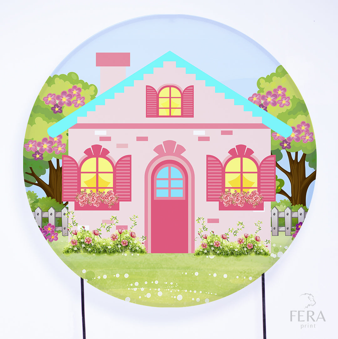 Painel Redondo Casa de Boneca Sublimado