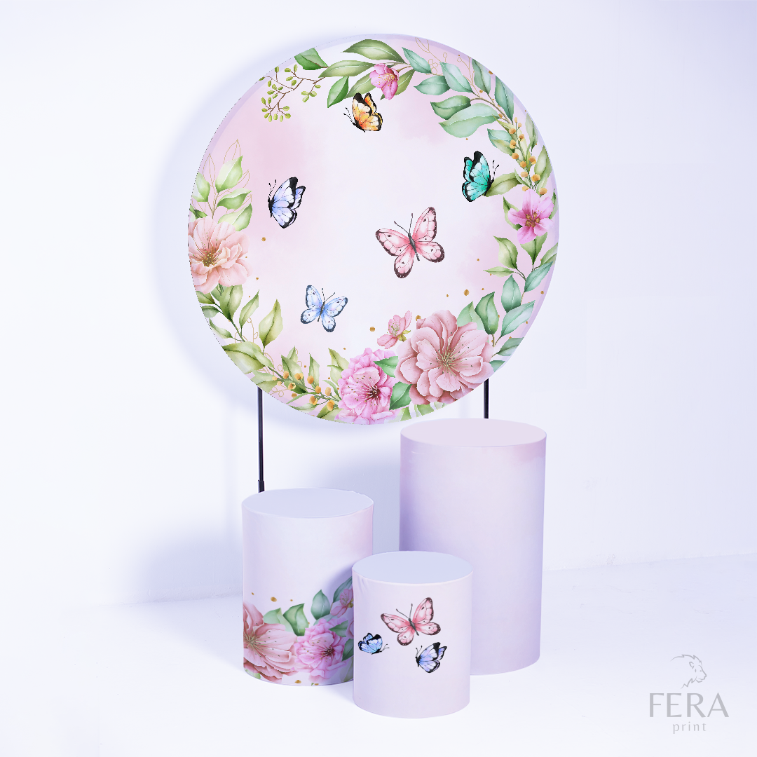 Kit Capa Cilindros + Capa Painel Jardim Borboletas Sublimado