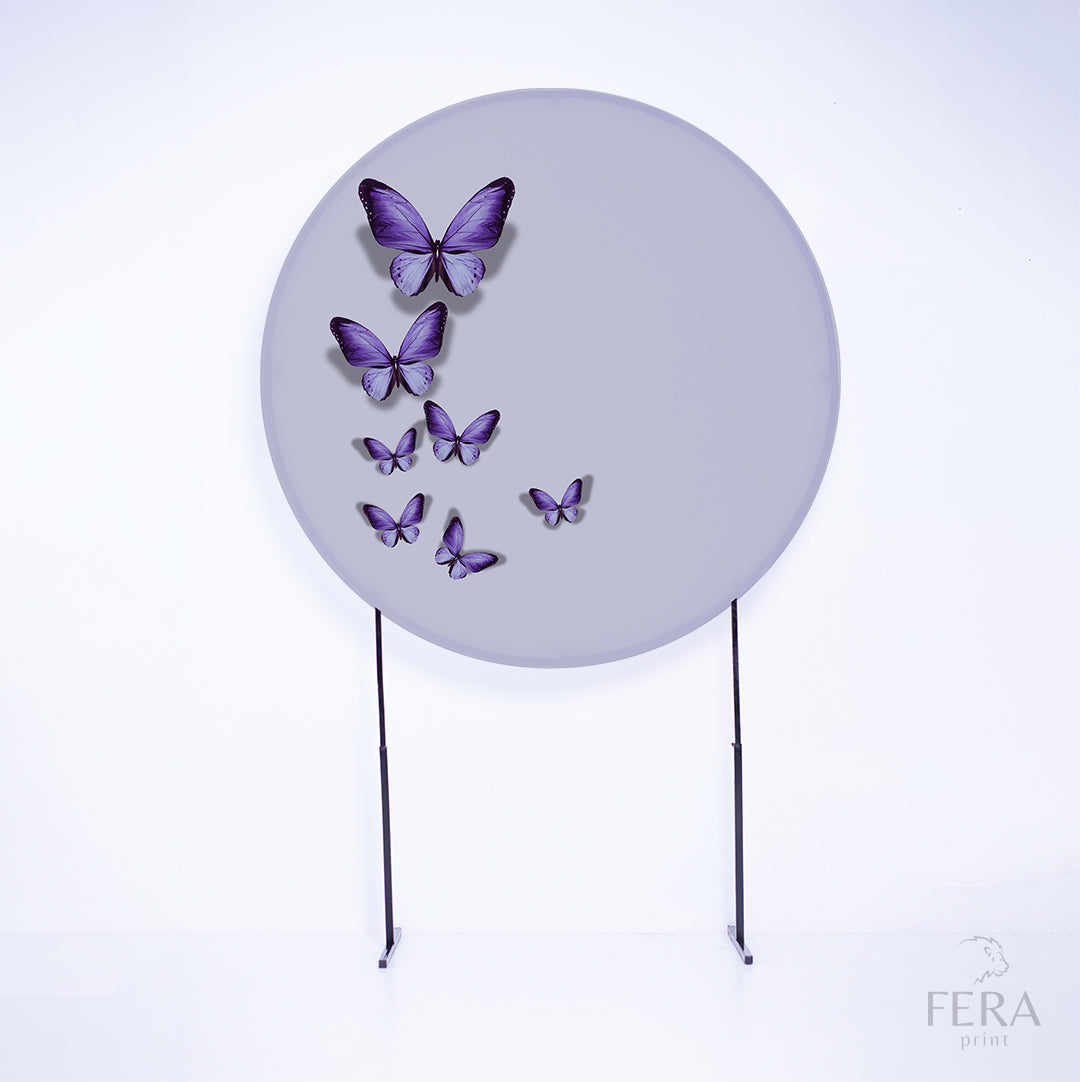 Painel Redondo Borboleta Sublimado