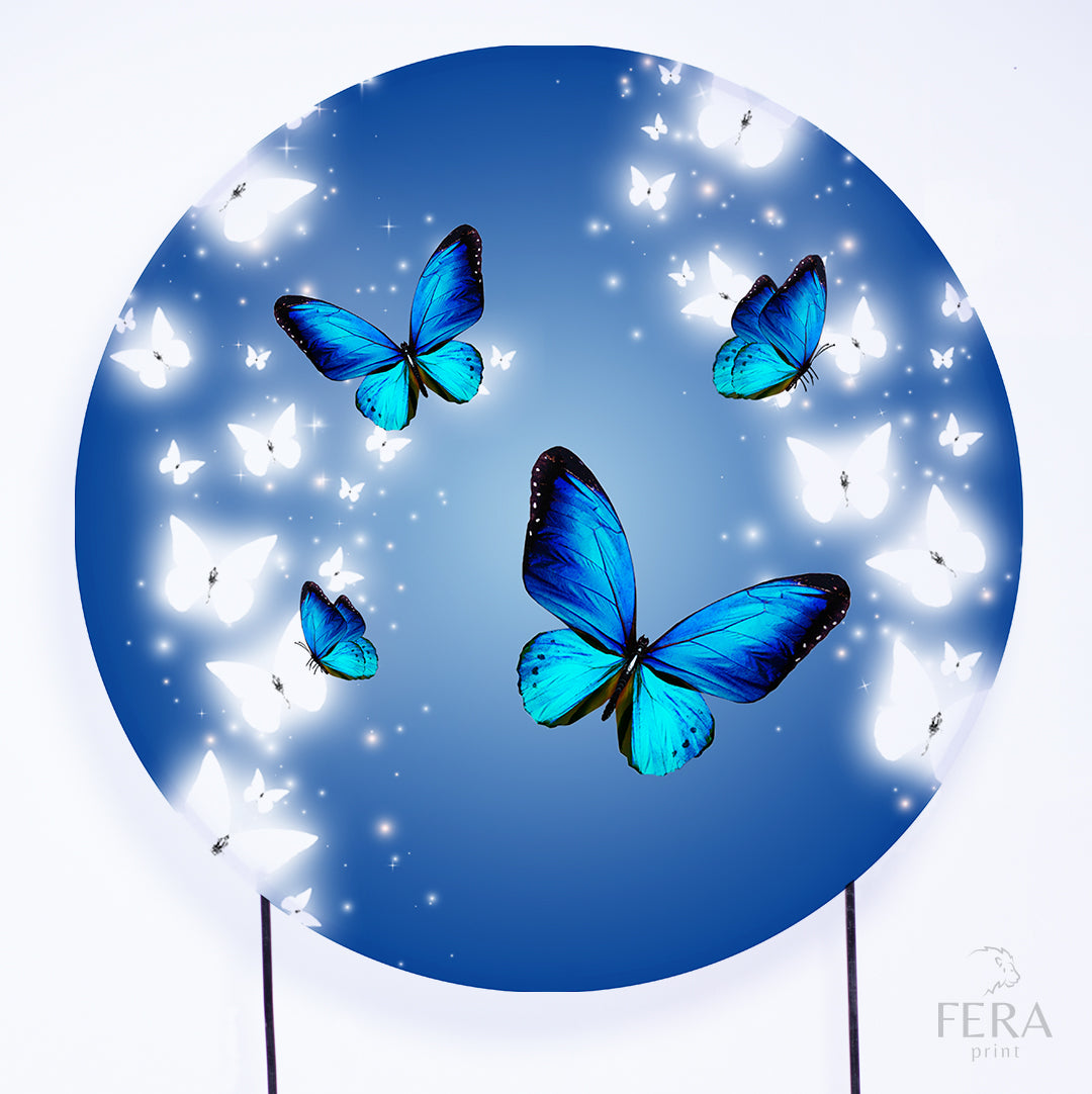 Painel Redondo Borboleta Sublimado