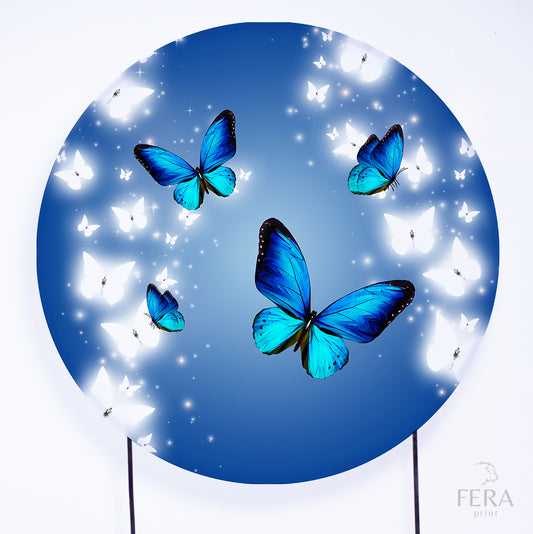 Painel Redondo Borboleta Sublimado