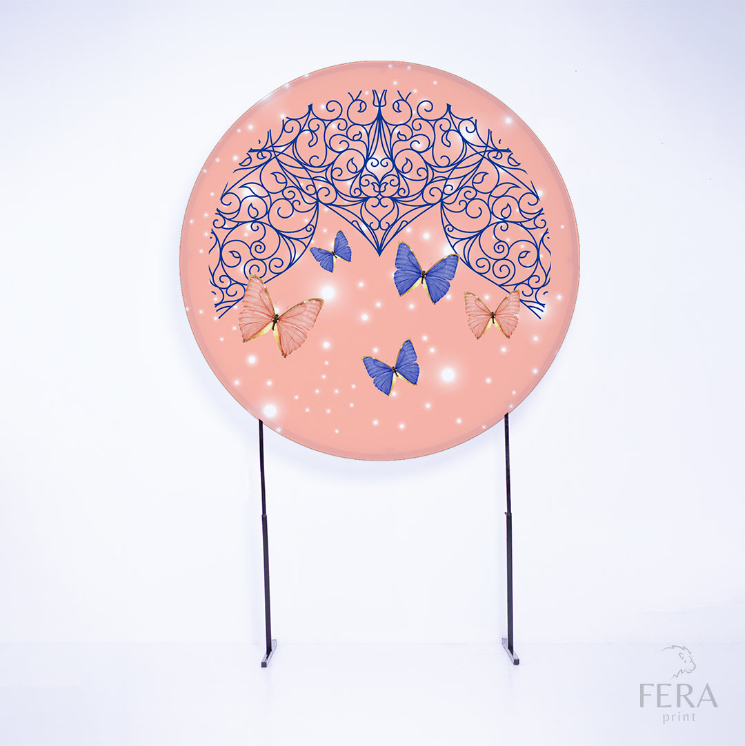 Painel Redondo Borboleta Sublimado