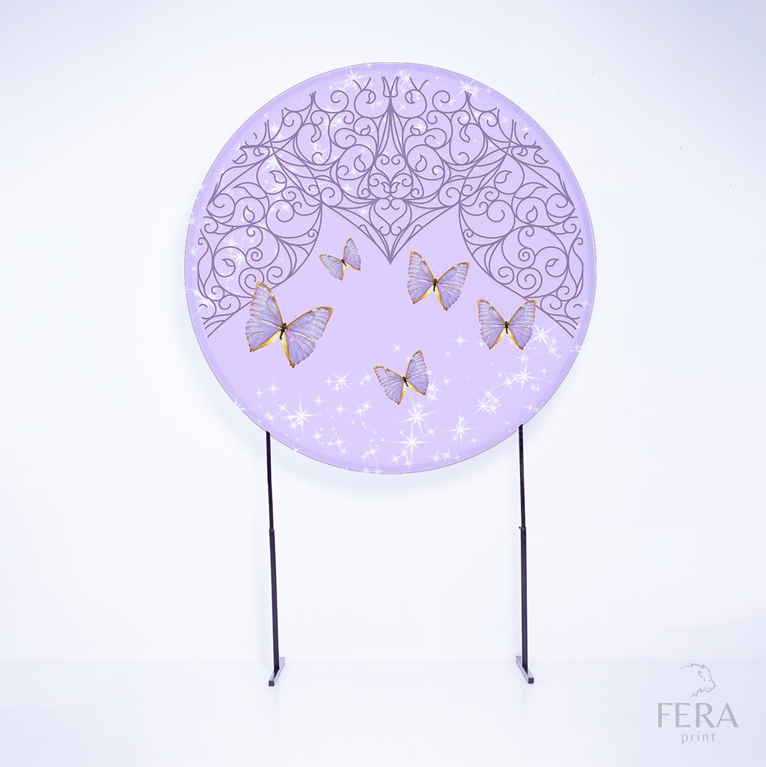 Painel Redondo Borboleta Sublimado