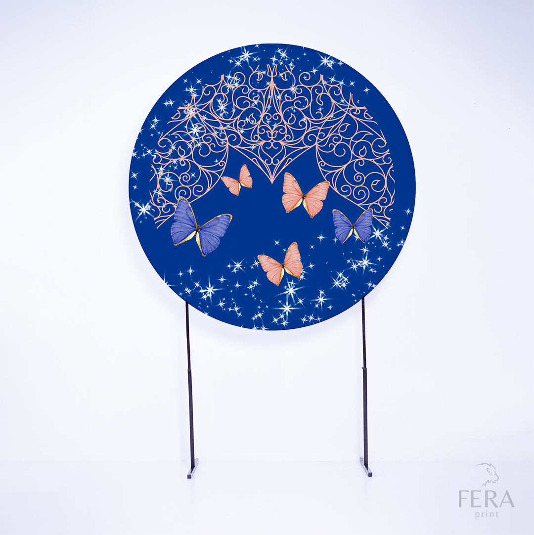 Painel Redondo Borboleta Sublimado