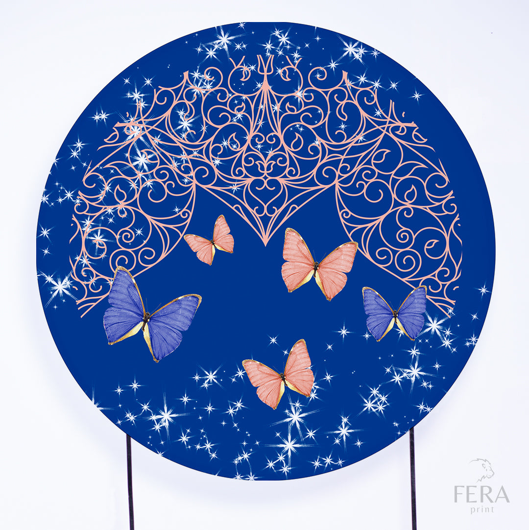 Painel Redondo Borboleta Sublimado