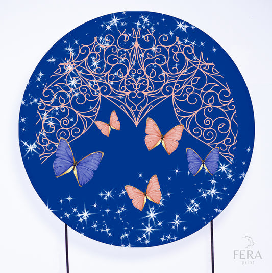 Painel Redondo Borboleta Sublimado