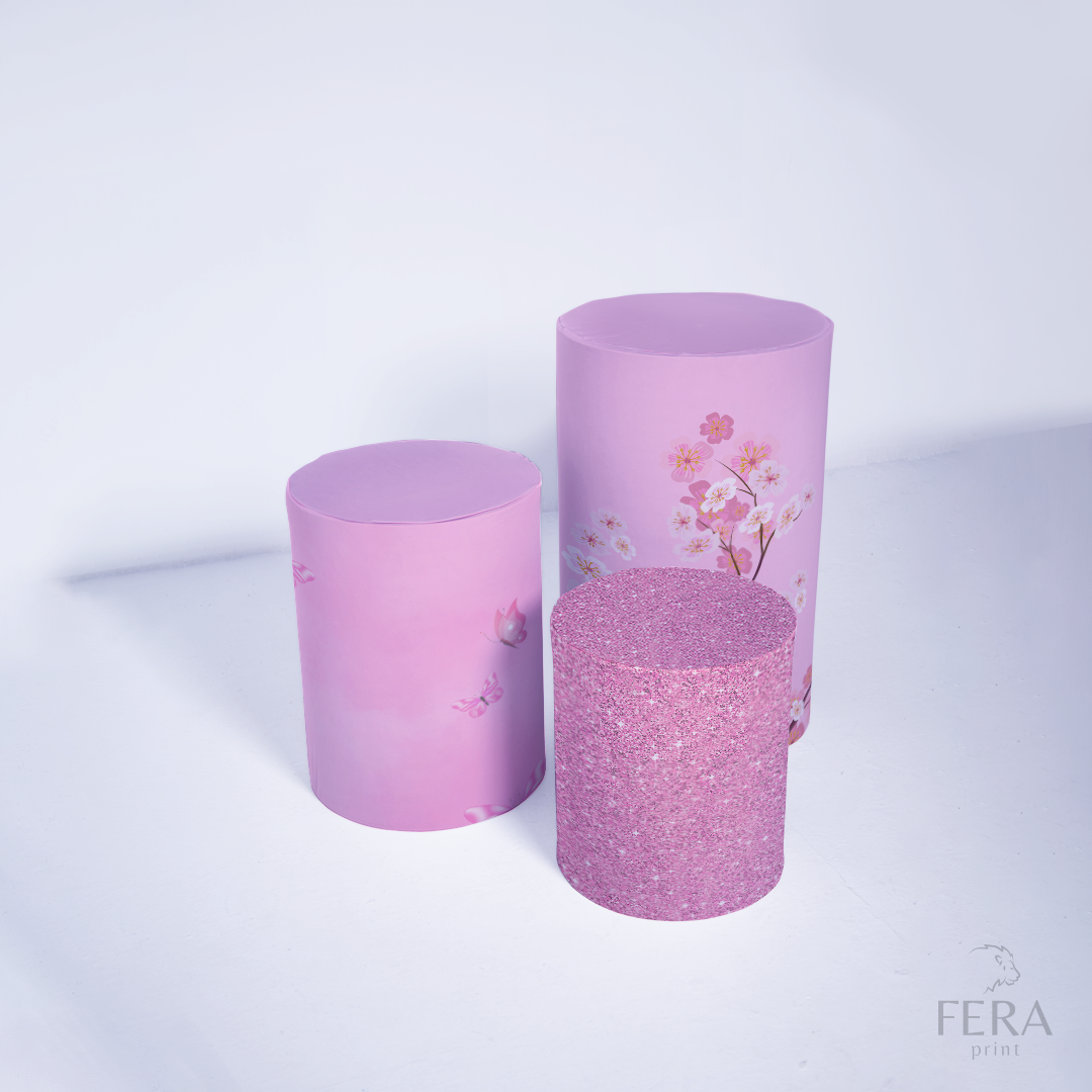 Kit Capa Cilindros + Capa Painel Borboleta Rosa Flores Sublimado