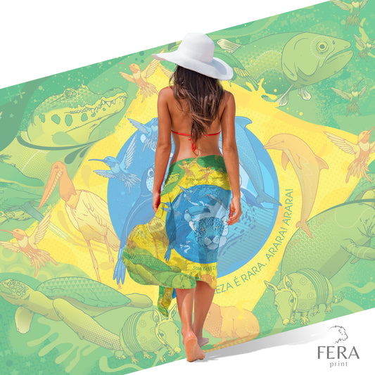 Canga/Pareô Sublimado Brasil 1,00x1,50m