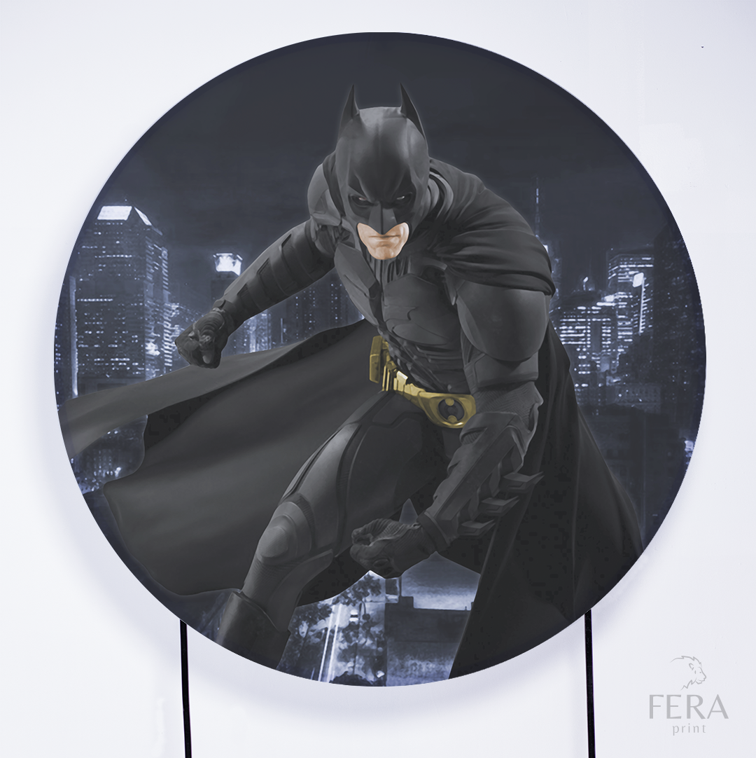 Painel Redondo Herói Morcego Arkham Sublimado