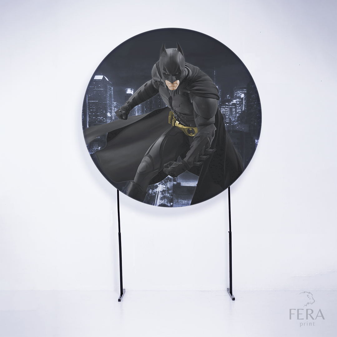 Painel Redondo Herói Morcego Arkham Sublimado