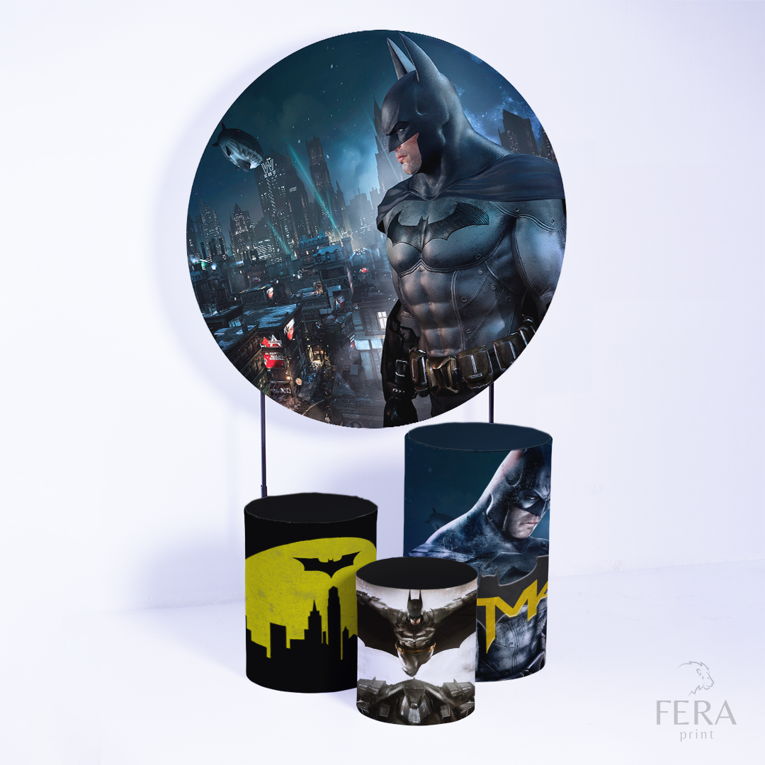 Kit Capa Cilindros + Capa Painel Herói Morcego Arkham Sublimado
