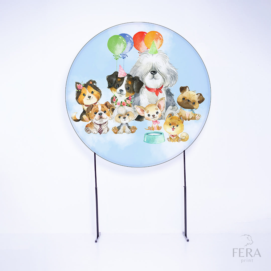 Painel Redondo Cachorro Sublimado